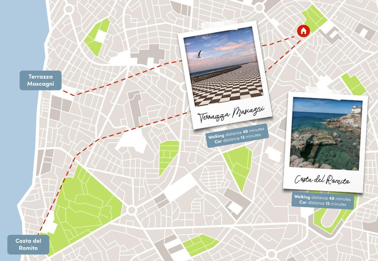 Free Parking Appartamento 5 Stelle Elegante Con Suite Ливорно Экстерьер фото