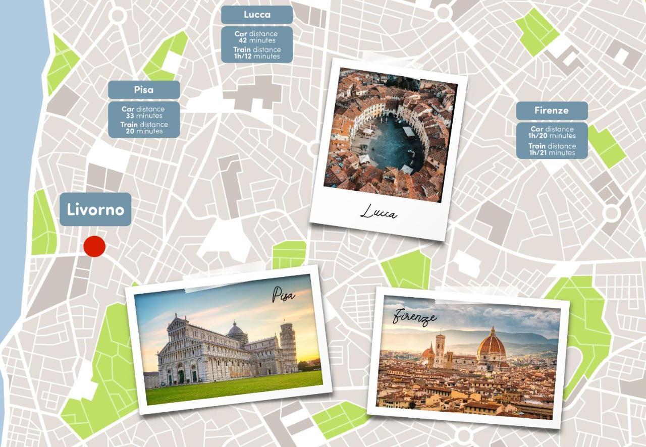 Free Parking Appartamento 5 Stelle Elegante Con Suite Ливорно Экстерьер фото
